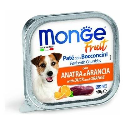 Monge Fruit Paté and Chunkies s kačacími kúskami a pomarančom pre dospelých psov 100 g