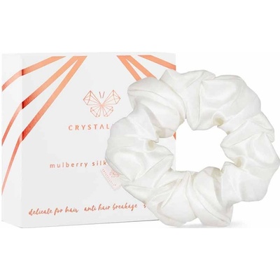 Crystallove - Silk Scrunchie - Ivory - Gumička do vlasov z prírodného hodvábu - 1ks