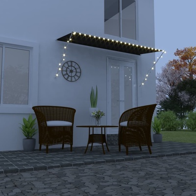 Nabytek XL Zatahovací markýza s LED světlem 300 x 150 cm antracitová