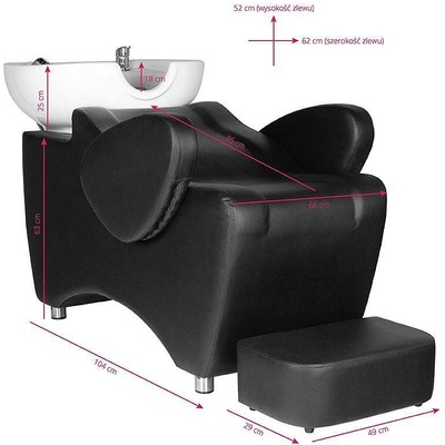 Hair system Система за коса hsb46 фризьорска стойка за миене черна (126391)