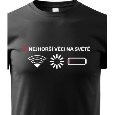 Dětské tričko 3 nejhorší věci na světě ČernáCanvas Dětské tričko Bezvatriko.cz 1