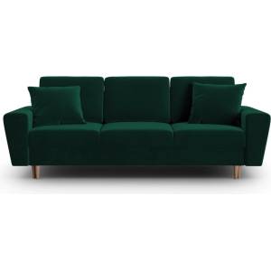 Cosmopolitan Design Зелен кадифен разтегателен диван с място за съхранение 235 cm Kyoto - Cosmopolitan Design (COS_3SF_2_F2_KYOTO6)