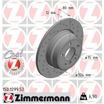 Brzdový kotúč ZIMMERMANN 150.1299.52 (150129952)