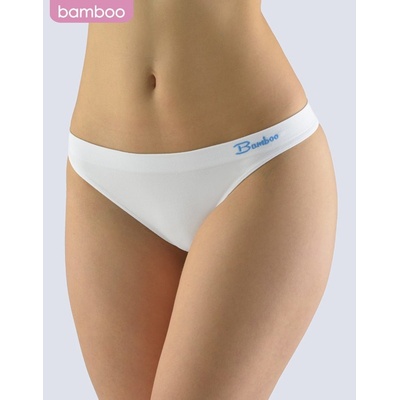GINA dámské tanga boková úzký bok bezešvé bokové jednobarevné Natural Bamboo 05012P bílá dunaj