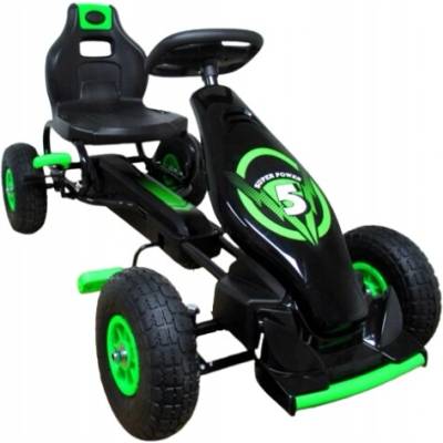R-sport šliapací motokár čierny so zelenými detailmi pre deti