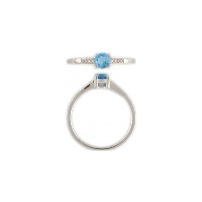 Klenoty Budín prsten s diamantem bílé zlato briliant modrý topaz 3861564 0 54 93