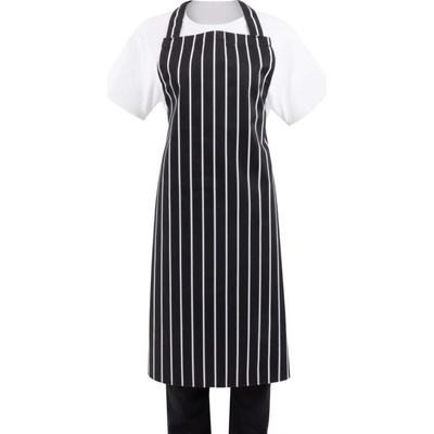Whites Chefs Clothing kuchařská náprsní zástěra řeznický proužek černá