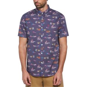 Original Penguin Риза Original Penguin Men's Short-Sleeve Plain Shirt - Blue Indigo