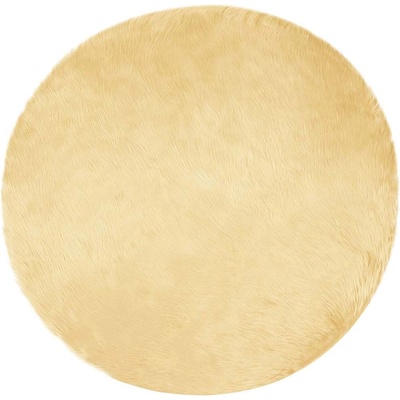vidaXL Изкуствен овчи килим Tafalla Крем Ø 100 см Полиестер (42021514)