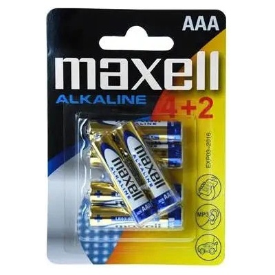 Maxell Алкална батерия maxell lr03 aaa 1, 5v /4+2 бр. в опаковка (4902580164461)
