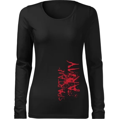 DRAGOWA Slim дамска тениска с дълъг ръкав, Redwar, черна, 160г/м2 (8364)