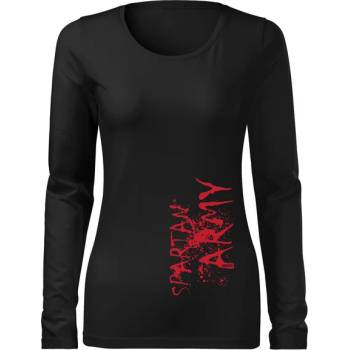 DRAGOWA Slim дамска тениска с дълъг ръкав, Redwar, черна, 160г/м2 (8364)
