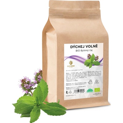 GOLDIM BIO čaj bylinný Dýchej volně 30 sáčků x 1 g