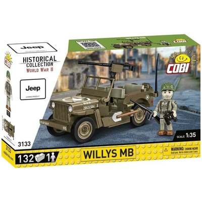 Cobi 3133 World War II Americký ozbrojený terénny automobil Jeep Willys MB