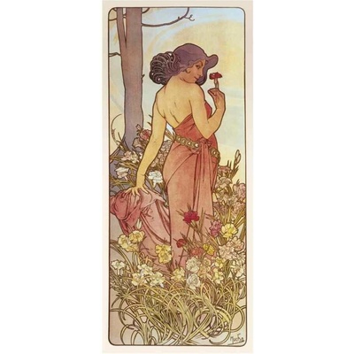 Pohled Alfons Mucha – Carnation, dlouhý