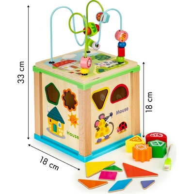Eco Toys edukačná kocka s labyrintom a tabulkou Farma