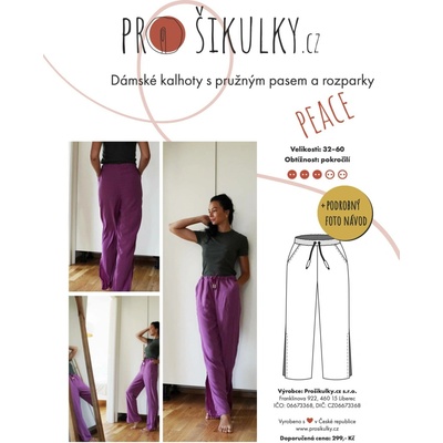 Dámské široké letní kalhoty PEACE | 32-60 - Česky – Zboží Dáma
