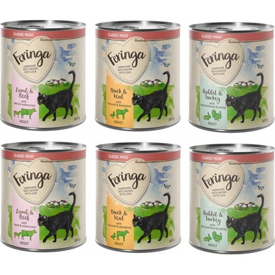 Feringa Classic Meat Menu mix 3 králičie a morčacie jahňacie a hovädzie kačacie a teľacie 6 x 0,8 kg