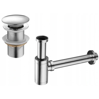 Mexen полу-сифон за мивка кръгъл с клик-клак запушалка, без преливник, хром - 7991050-00 (7991050-00)