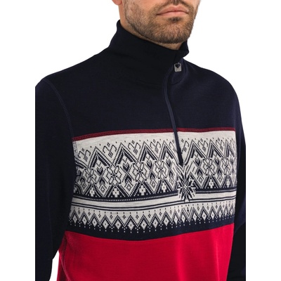 Dale Moritz Masc Basic pánsky sveter raspberry Navy offwhite