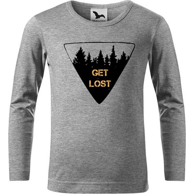 Dobrý triko Dětské bavlněné triko Get lost Tmavě šedý melír