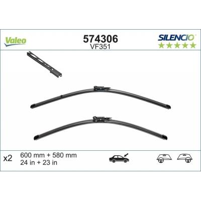 Valeo Silencio Flat Blade set 600+580 mm VA 574306