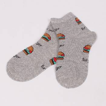 Детски чорапи с хамбургери в сив цвят