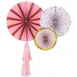 PartyDeco Decorative rosettes Flowers, mix, 26-43 cm (1 pc. /3 pcs. )