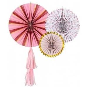 PartyDeco Decorative rosettes Flowers, mix, 26-43 cm (1 pc. /3 pcs. )