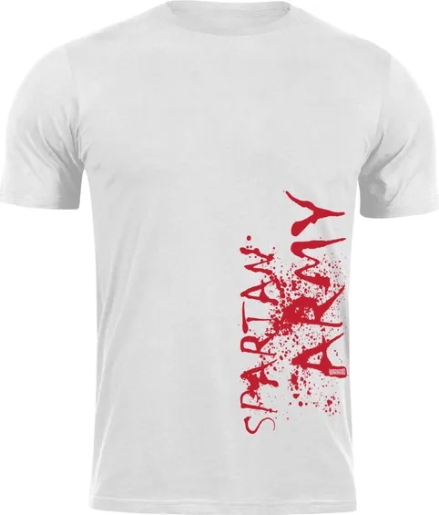 DRAGOWA Тениска с къс ръкав Spartan Army War, бяла, 160 г/м2 (7856)