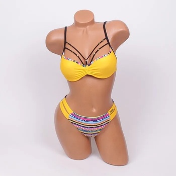 Image 1 of Ефектен жълт бански с ластици - чашка b