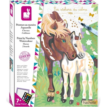 Janod Комплект за оцветяване с цифри Janod - Коне (J07953)