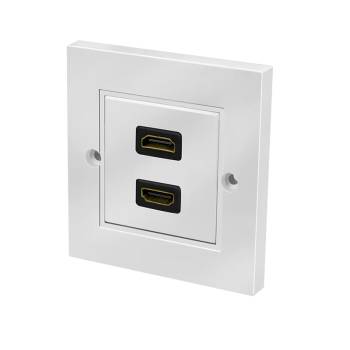 LogiLink HDMI стенен панел с HDMI гнездо, 2 порта, бял