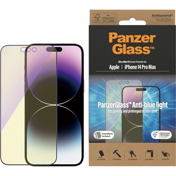 Panzer Стъклен протектор PanzerGlass за Apple Iphone 14 Pro Max Anti-Bluelight, CaseFriendly, Antibacterial, Черен