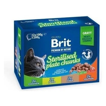 Brit Premium Cat Pouches Sterile Plate 12 x 100 g