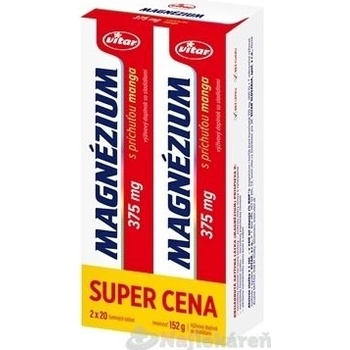 VITAR MAGNÉZIUM 375 mg DUOPACK tbl eff s príchuťou manga 2x20 40 ks