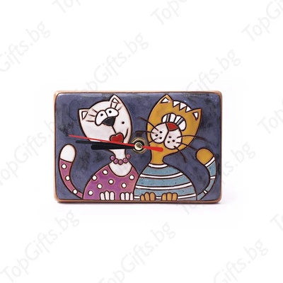 Стенен часовник със семейство котки