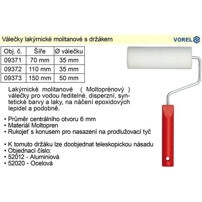 Váleček malířský 110x35x6mm s držákem