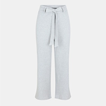 Brave Soul Панталони Brave Soul Rib Trousers with Tie Belt - Grey Marl