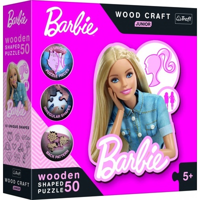 TREFL Wood Craft Junior Krásná Barbie 50 dílků