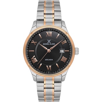 Daniel Klein Arcadia DK. 6.14050-7 Мъжки часовник, Сребристо/златист- черен циферблат, Стоманена верижка