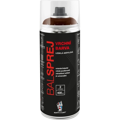 Balsprej vrchní univerzální akrylová barva ve spreji RAL 8007 400 ml hněď srnčí