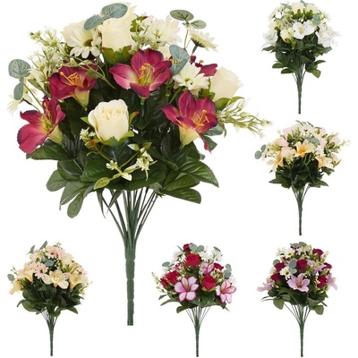 KYTICA RUŽA,ALSTROMERIA, MARG.,DROB.KVETY,ZELEŇ 6F 44CM