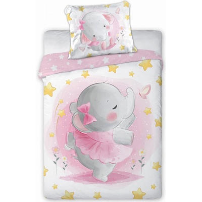 Faro povlečení Sloník růžové 100 x 135 cm 40 x 60 cm – Zboží Dáma