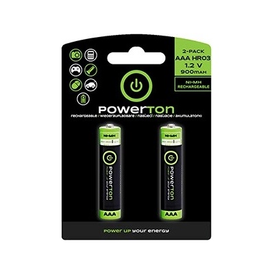 Powerton Nabíjecí Ni-MH baterie AAA, 2-pack (WPAB3AB2)