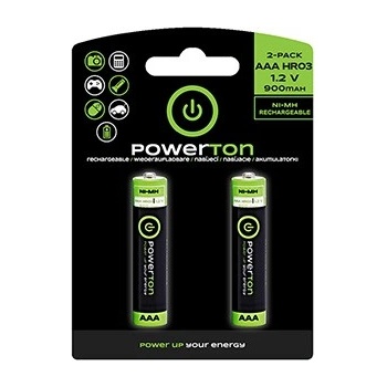 Powerton Nabíjecí Ni-MH baterie AAA, 2-pack (WPAB3AB2)
