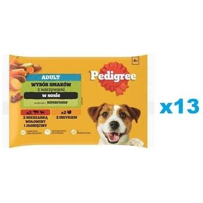Pedigree Adult hovězí a jehněčí maso krůta a mrkev v omáčce 52 x 100 g