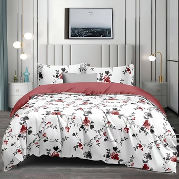 EmonaMall Двулицево спално бельо (размер за приста) EmonaMall, 4 части - Модел S17582 (S17582-44444m)