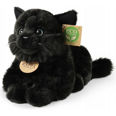 Rappa Плюшена играчка Rappa Еко приятели - Лежаща черна котка, 22 cm (260382)