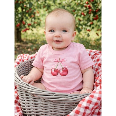 Detské body SWEET CHERRY s dlhým rukávom Ružová